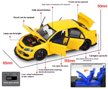 1:32 Scale Mitsubishi Lancer Evolution - Modified